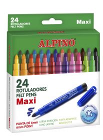 Carioca lavabila, 24 culori/cutie, ALPINO Maxi