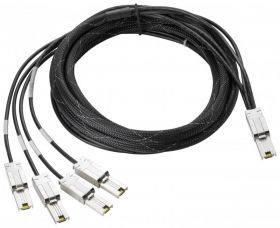 HPE StorageWorks 4m External Mini-SAS to 4x1 Mini-SAS Cable