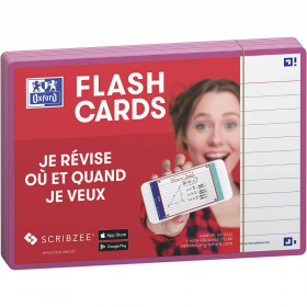OXFORD Flash Cards 2.0, 80 flash cards/set, A6(105 x 148mm), Scribzee-dict-margine fucsia