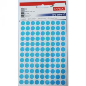 Etichete autoadezive color, D10 mm, 540 buc/set, TANEX - albastru