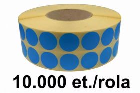 Role etichete semilucioase ZINTA rotunde albastre 27mm, 10.000 et./rola