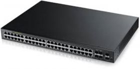 Zyxel GS2210-48 48-port GbE L2 Switch, 4x GbE combo (RJ45/SFP) porturi, 44 X 100/1000 Mbps PoE.