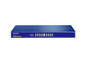 Tenda unmanaged 16-Port Gigabit Ethernet Switch, TEG1016G; 16 x 10/100/1000Mbps; IEEE 802.3, IEEE 802.3ab, IEEE 802.3u, IEEE 802.3x; MAC Address Table Size: 8K entries; rack-mountable; 32 Gbps bandwidth; auto- negotiation, auto-uplink (auto MDI/MDI-X), fl