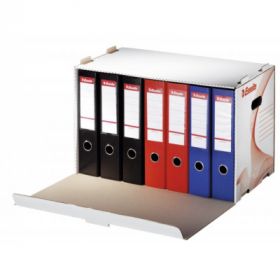 Container arhivare si transport ESSELTE Standard, pentru bibliorafturi, carton, alb