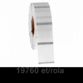 Role etichete de plastic ZINTA transparente 27x12mm, 2 et./rand, 19.760 et./rola