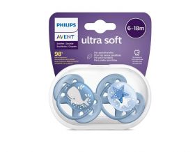 Set 2 suzete Philips-AVENT Ultra Soft SCF223/03, ultramoale si flexibila, pentru pielea se