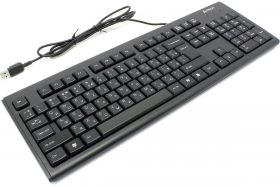 Tastatura KR-83 A4Tech , cu fir, USB, neagra, Comfort Round - taste rotunjite, fara iluminare
