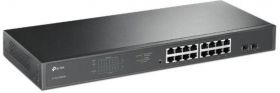 Switch TP-Link TL-SG1218MPE, Managed, 16 10/100/1000 Mbps RJ45 Ports, 2 Gigabit SFP Ports, Standards and Protocols: IEEE 802.3, IEEE 802.3u, IEEE 802.3ab, IEEE 802.3x, IEEE 802.3af, IEEE 802.3at, IEEE 802.1q, IEEE 802.1p, POE Power Budget: 192W.
