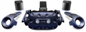 HTC Vive Pro Virtual Reality Headset (Kit), 99HANW003-00; Display Type: AMOLED; Total resolution: 2880 x 1600; Screen size (inches): 3.5"; Sensors: Accelerometer, magnetometer, Gyroscope, Proximity sensor; Picture Matrix: PenTile Matrix;