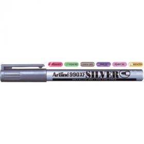Marker cu vopsea ARTLINE 990XF, corp metalic, varf rotund 1.2mm - argintiu