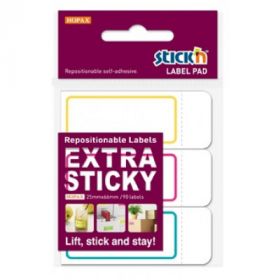 Etichete autoadezive 25 x 65 mm, 3 x 90 etichete/set Stick'n Extra sticky label - albe- chenar color