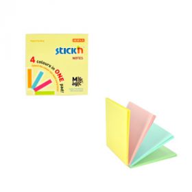 Magic notes autoadeziv 76 x  76 mm, 100 file, Stick'n Magic Notes - 4 culori pastel