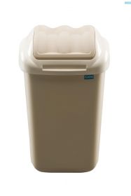 Cos plastic cu capac batant, pentru reciclare selectiva, capacitate 30l, PLAFOR Fala - cappuccino