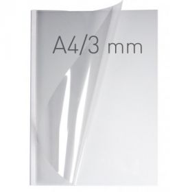 Coperti plastic PVC cu sina metalica  3mm, OPUS Easy Open - transparent cristal/alb