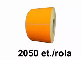Role etichete semilucioase ZINTA 100x70mm, 2050 et./rola, portocalii fluo