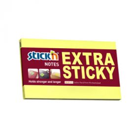 Notes autoadeziv extra-sticky 76 x 127mm, 90 file, Stick'n - galben neon