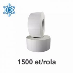 Role etichete de plastic ZINTA albe 70x35 mm, pentru congelate, 1500 et./rola