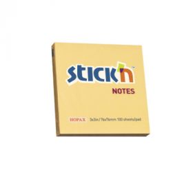 Notes autoadeziv 76 x  76 mm, 100 file, Stick'n - portocaliu pastel