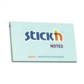 Notes autoadeziv 76 x 127 mm, 100 file, Stick'n - bleu pastel