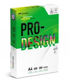 Carton A4, pentru print digital, Pro-Design, clasa A++, 200 gr./mp, 250 coli/top - alb