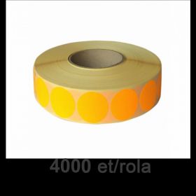 Role etichete semilucioase ZINTA rotunde portocalii fluo 35mm