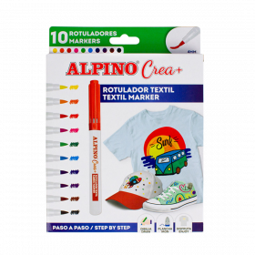 Set ALPINO Crea + TEXTILE marker, 10 culori/set
