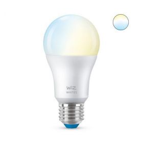 Bec LED inteligent WiZ Whites, Wi-Fi, A60, E27, 8W (60W), 220-240V, 806 lumeni,clasa energetica A+, compatibil Google Assistant/Alexa/Siri