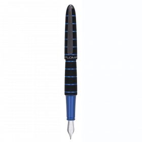 Stilou DIPLOMAT Elox Ring, cu penita M, din otel inoxidabil - black blue