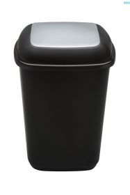 Cos plastic reciclare selectiva, capacitate 28l, PLAFOR Quatro - negru cu capac gri - altele