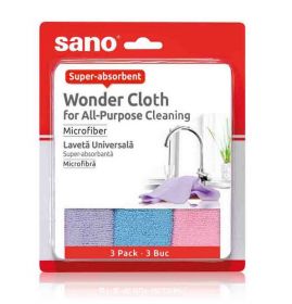Lavete universale microfibra Sano Wonder, super-absorbante, 3 buc