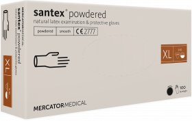 Manusi medicale cu pudra, din latex MERCATOR santex® powdered, 100buc, XL/RD11010005
