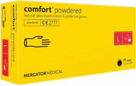 Manusi medicale de examinare, din latex MERCATOR comfort® powdered, 100buc, L/RD11001004