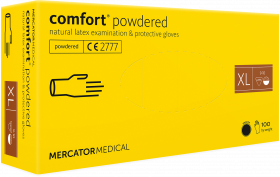 Manusi medicale de examinare, din latex MERCATOR comfort® powdered, 100buc, XL/RD11001005