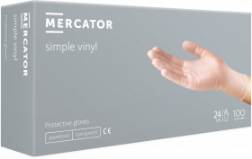 Manusi standard de protectie cu pudra, din vinil MERCATOR® simple vinyl (PP), 100buc, XS/RP21015001