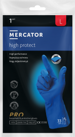 Manusi de protectie groase, rezistente chimic, din nitril concepute pentru profesioniști MERCATOR® high protect Bleumarin, L/RP30022204