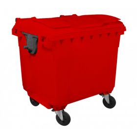 Container gunoi 1100 litri cu capac plat, rosu