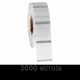 Role etichete de plastic ZINTA transparente 79x60mm, 3000 et./rola