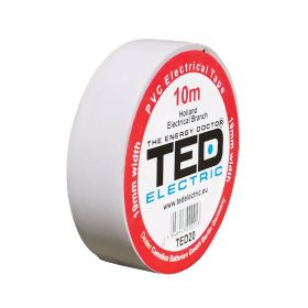 Banda electroizolatoare  TED 19mm x 10metri alba