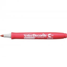Marker ARTLINE Decorite, varf rotund 1.0mm - rosu metalizat
