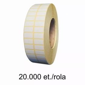 Role etichete semilucioase ZINTA 30x15mm, 2 et./rand, 20.000 et./rola