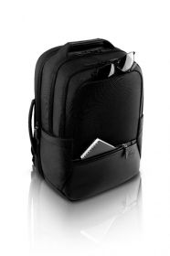 Dell Notebook carrying backpack Premier 15'', Material :Polyester, leather, Color:Black with metal logo, Water-resistant, anti-scratch interior, Fits most laptops with screen sizes up to 15.6