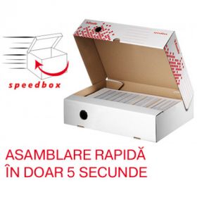 Cutie depozitare si arhivare ESSELTE Speedbox, orizontala, carton, 80 mm, alb