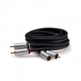 Cablu audio Serioux Premium Gold, 2 porturi RCA tata - 2 porturi RCA tata, conductori 99.99% cupru fara oxigen, mufe din metal aliaj Zinc, conectori auriti 24k, dublu ecranat, 3m, negru