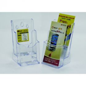 Display plastic pentru brosuri, de birou/perete, 2 x 1/3A4, KEJEA - transparent