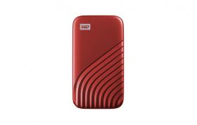 WD External SSD, 1TB, My Passport, 2,5", Read/Write speed: 1050/1000 MB/s, USB-C connector, Red