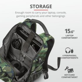 Rucsac Trust GXT 1255 Outlaw Gaming Backpack 15.6" Camo