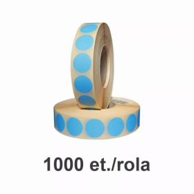 Role etichete semilucioase ZINTA rotunde albastre 35mm, 1120 et./rola
