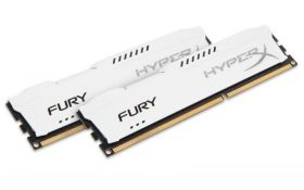 Memorie RAM Kingston, DIMM, DDR3, 8GB, 1866MHz, Kit 2x4GB, HyperX FURY White Series, 1.5V