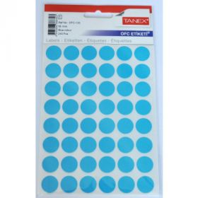 Etichete autoadezive color, D16 mm, 240 buc/set, TANEX - albastru