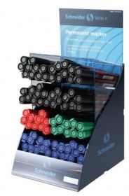 SIS Display SCHNEIDER Maxx 130, 80 markere permanente (40-negre, 20-albastre, 10-rosii, verzi)
